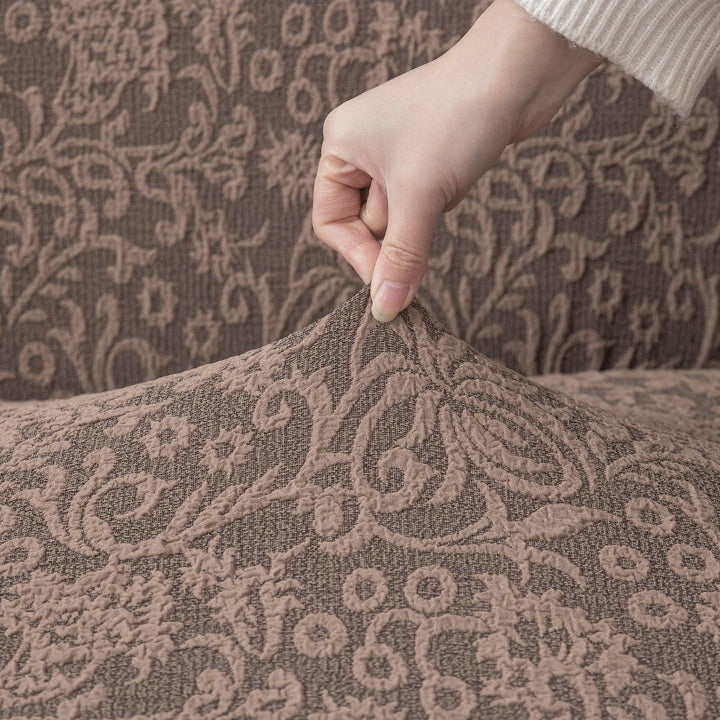 Luxury stretchable designer woven jacquard frill sofa cover