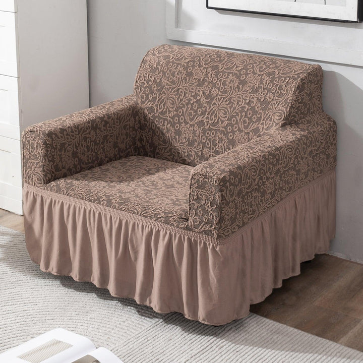 Light Taupe elegant single seater sofa cover