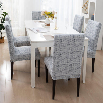 Abstract Grey Lines dining table chair covers