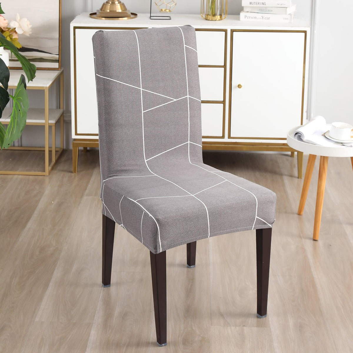 Ash Grey Abstract chair covers​ Set