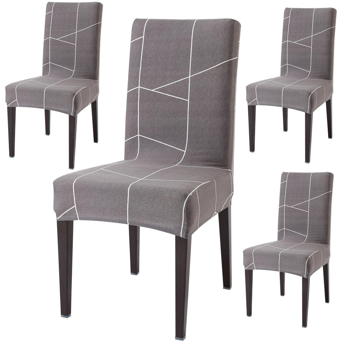 Ash Grey Abstract dining chair covers set of 4