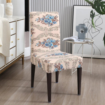Beige Blue Flowers chair covers​ Set