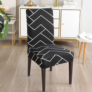 Black Chevron chair covers​ Set