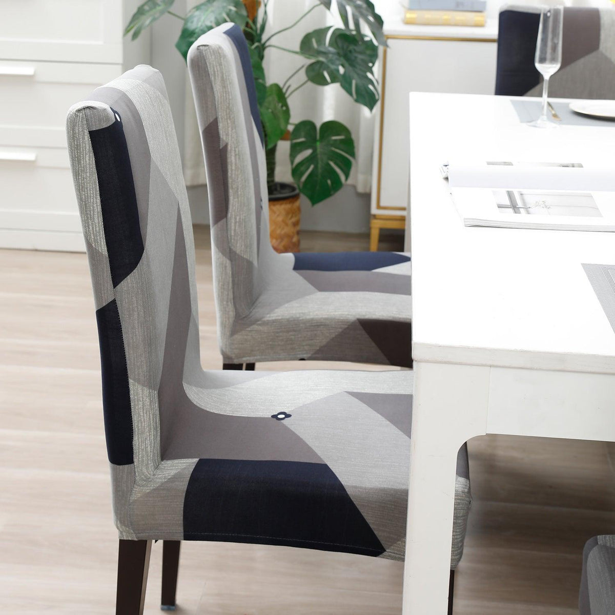 Geometric Grey stylish chair cover