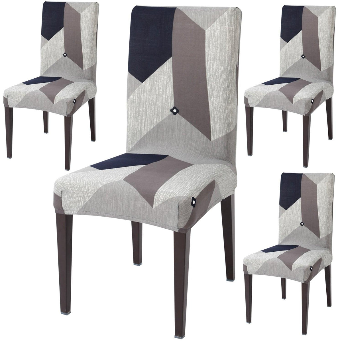 Geometric Grey dining chair covers set of 4