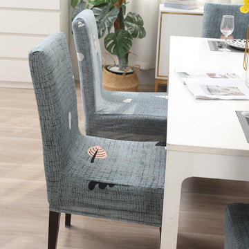 Grey Chirstmas Tree Print dining table chair covers