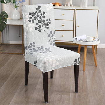 Grey Leaves Print chair covers​ Set