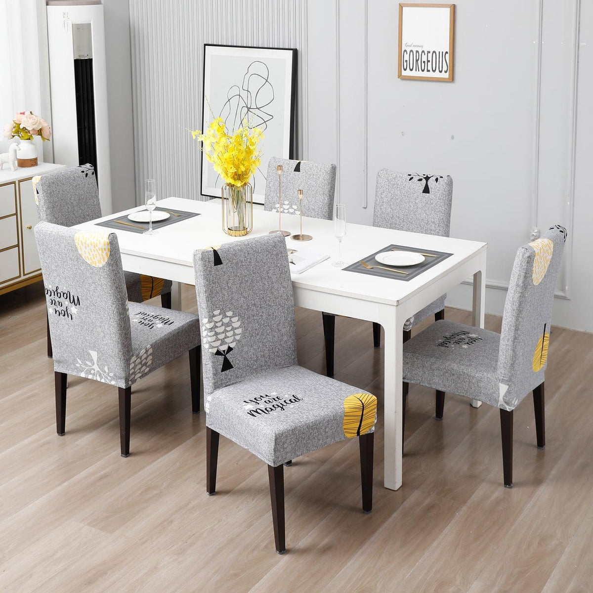 Grey Trees chair Covers in set of 1,2,4, & 6 (edited) 