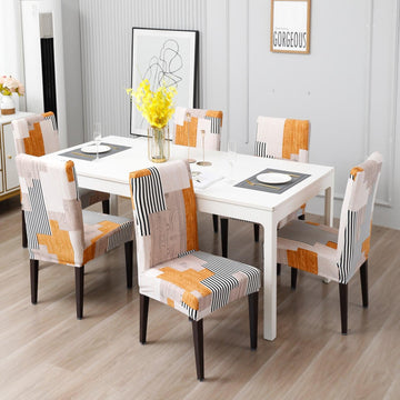 Ivory Linear lines chair Covers in set of 1,2,4, & 6 (edited) 