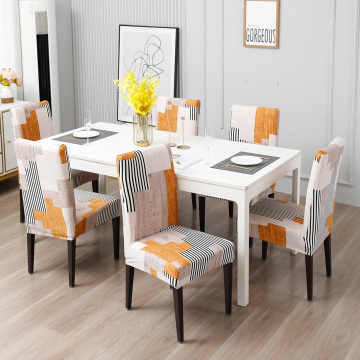 Ivory Linear lines chair Covers in set of 1,2,4, & 6 (edited) 