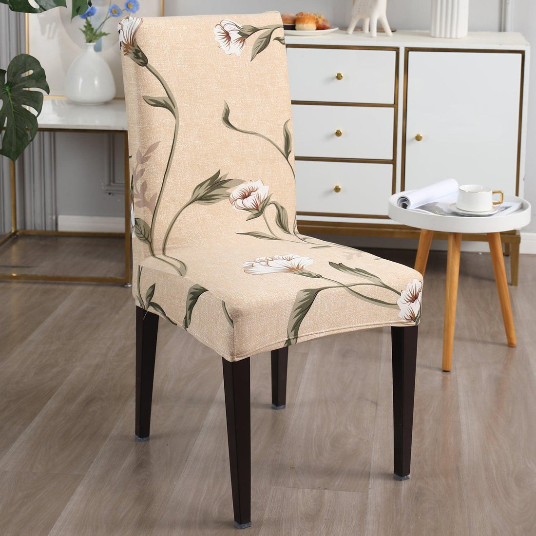 Light Brown Vines print chair covers​ Set | Hokipo