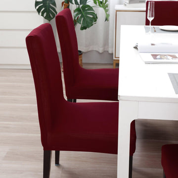 Maroon Print elastic dining chair covers