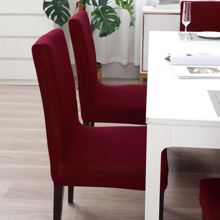 Maroon Print elastic dining chair covers