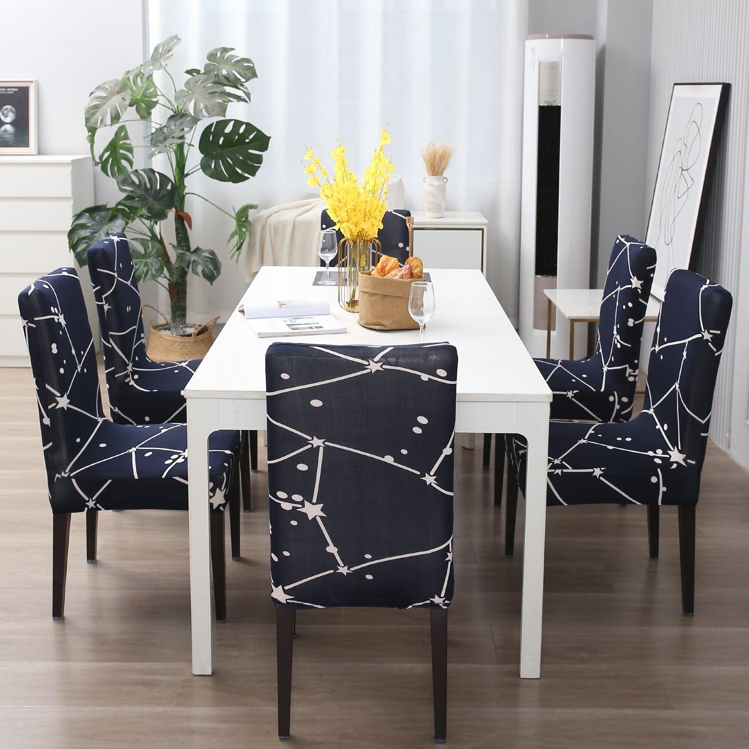 Midnight Blue dining chair cover 6 seater