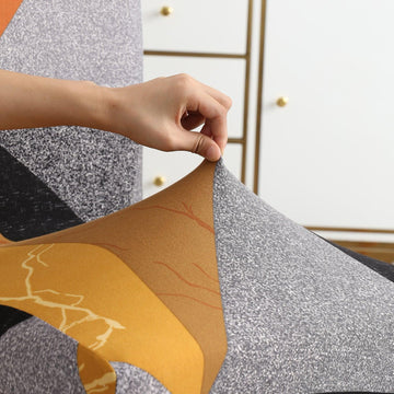 Multicolor Geometric Abstract Print stretchable dining chair covers