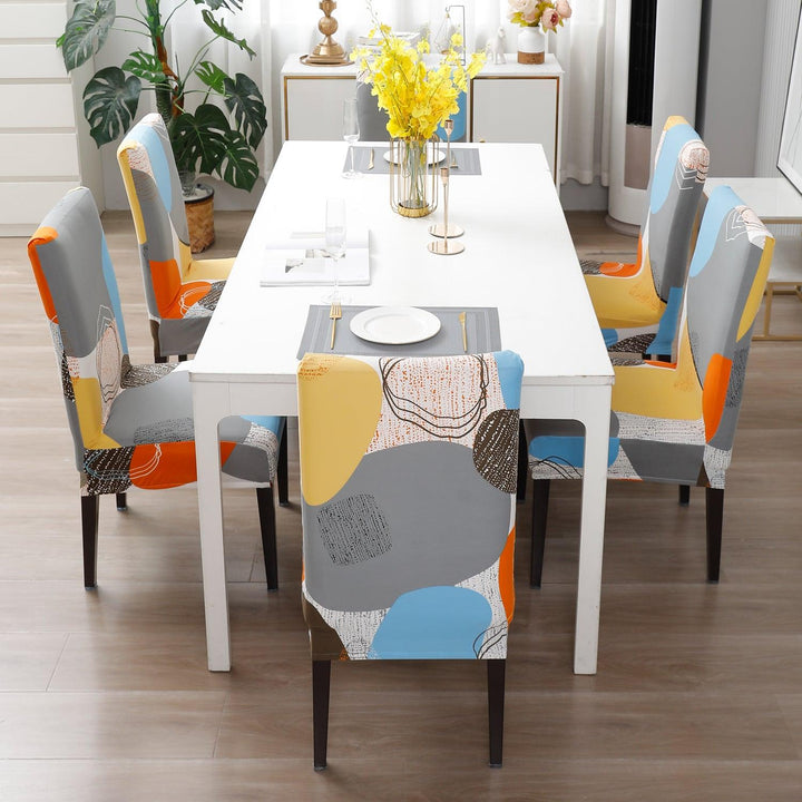Multicolor Pebbles chair Covers in set of 1,2,4, & 6 (edited) 