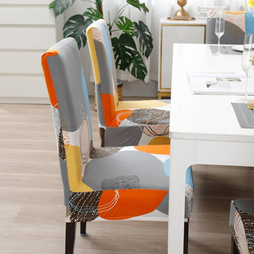 Multicolor Pebbles dining chair cover 6 seater