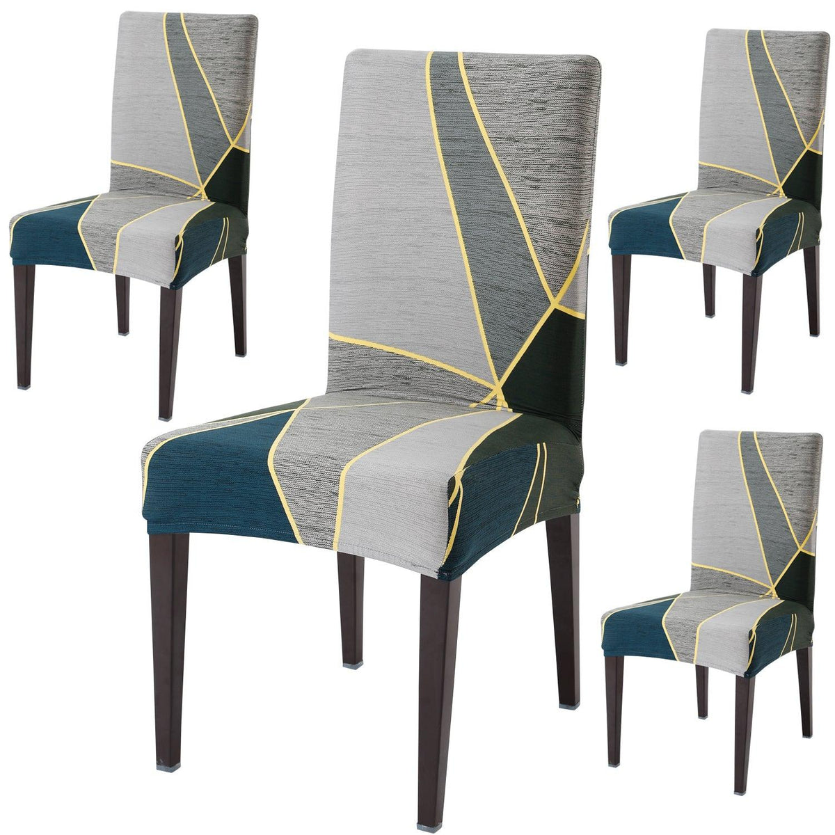 Seaweed Geometric Abstract dining chair covers set of 4