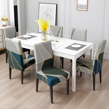 Seaweed Geometric Abstract elastic dining chair covers