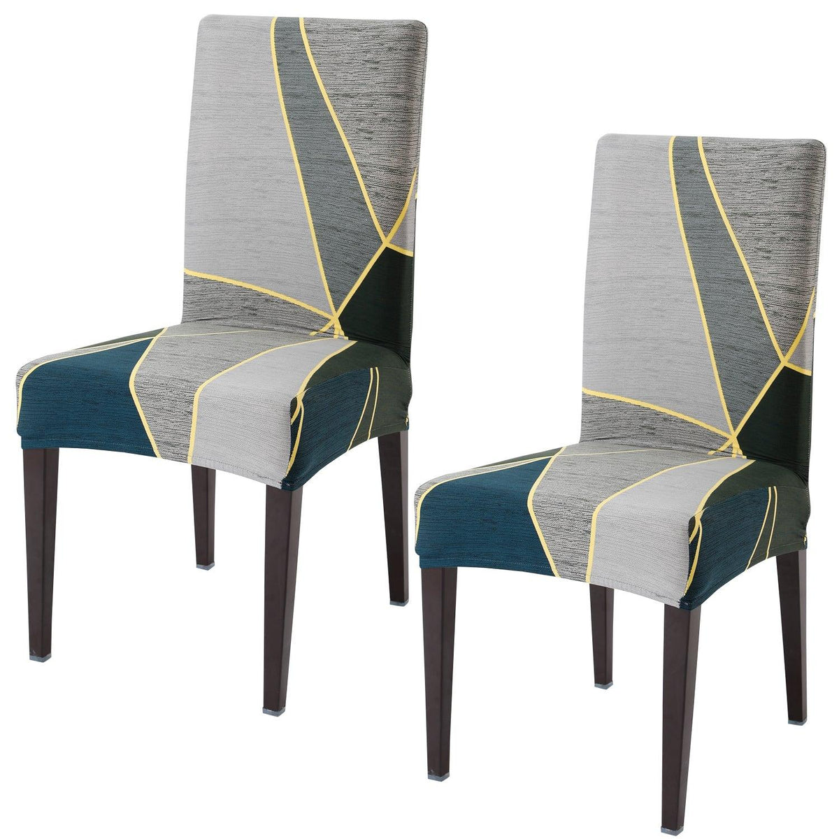 Seaweed Geometric Abstract elastic chair covers set of 2