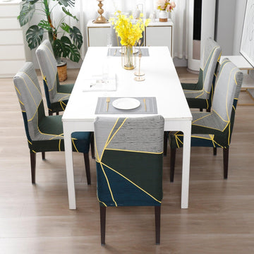 Seaweed Geometric Abstract dining chair covers​ Set