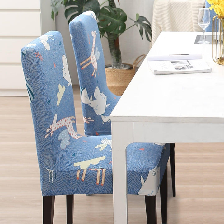 Sky Blue Happy Animals stylish chair cover