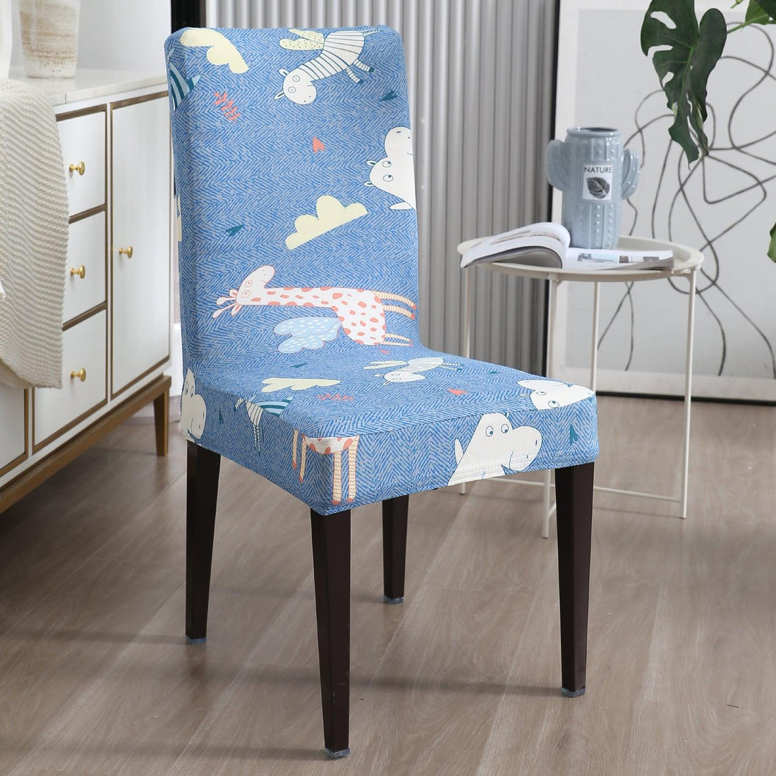 Sky Blue Happy Animals chair covers​ Set