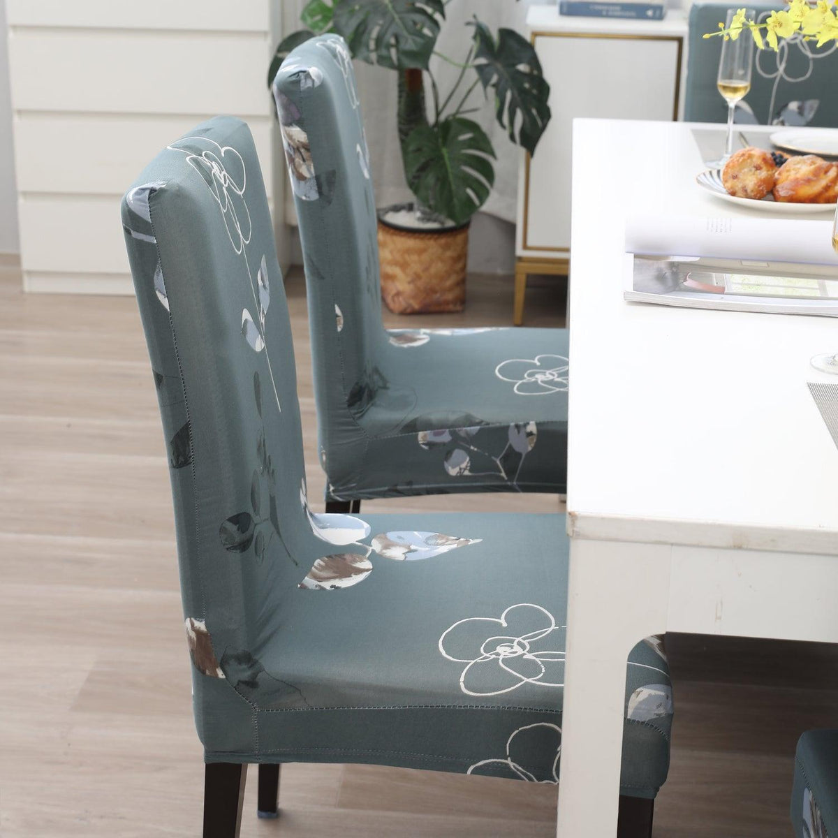 Smokey Grey print stylish chair cover | Hokipo