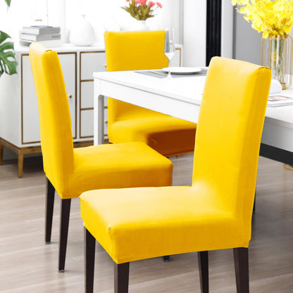 Sunny Yellow Print elastic dining chair covers
