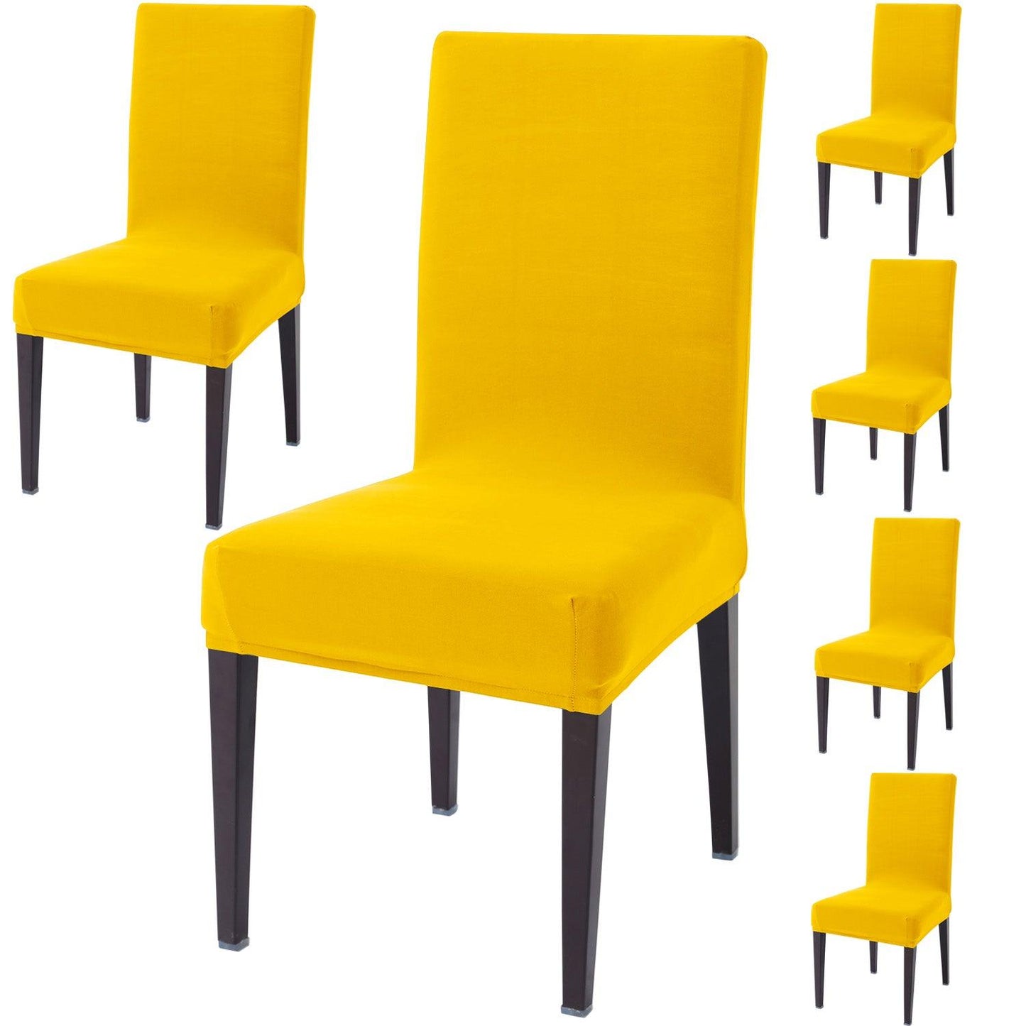 Sunny Yellow Print dining chair covers set of 6