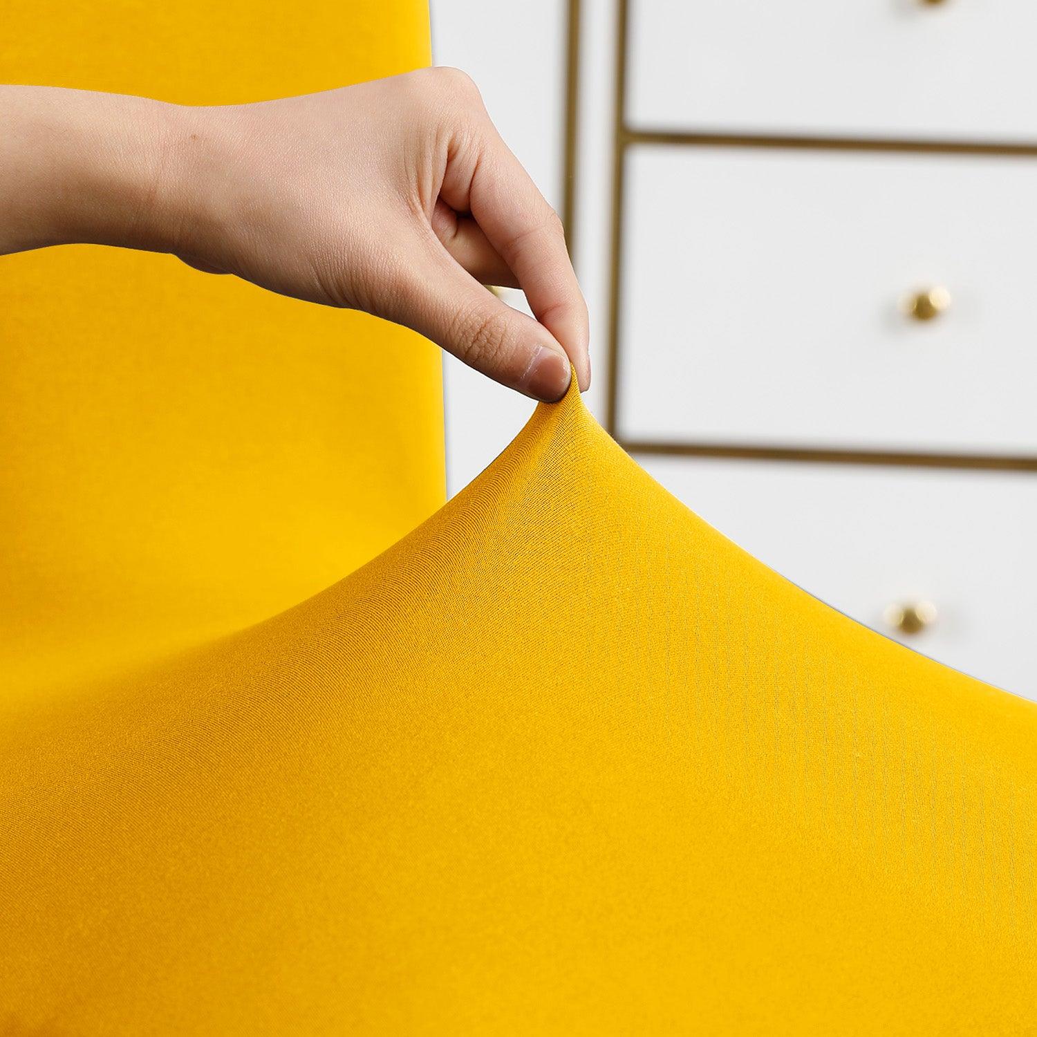 Sunny Yellow Print stretchable dining chair covers
