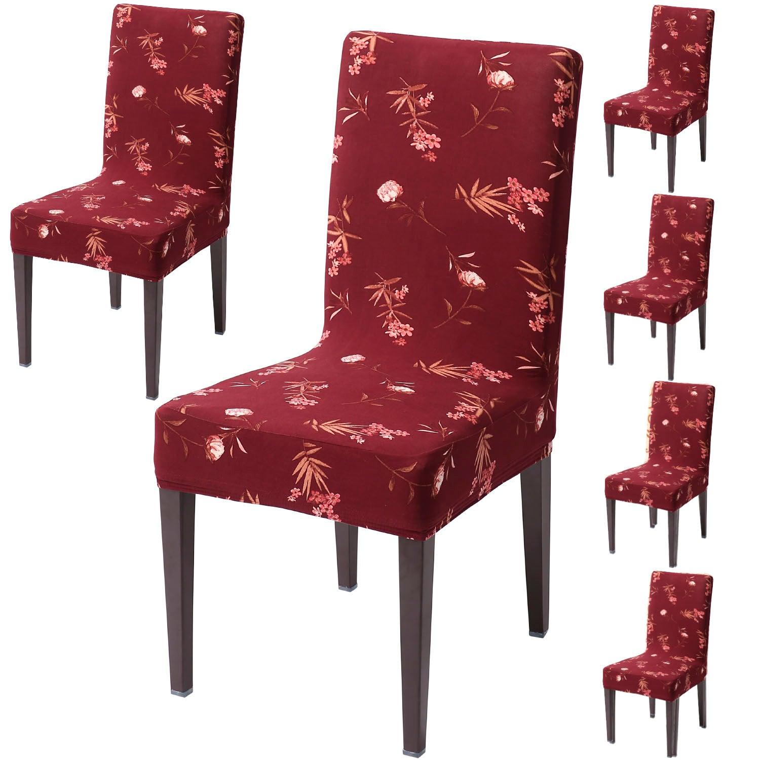 Wine Leaf dining chair covers set of 6