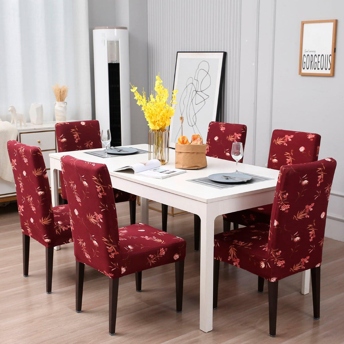 Wine Leaf dining chair covers​ Set