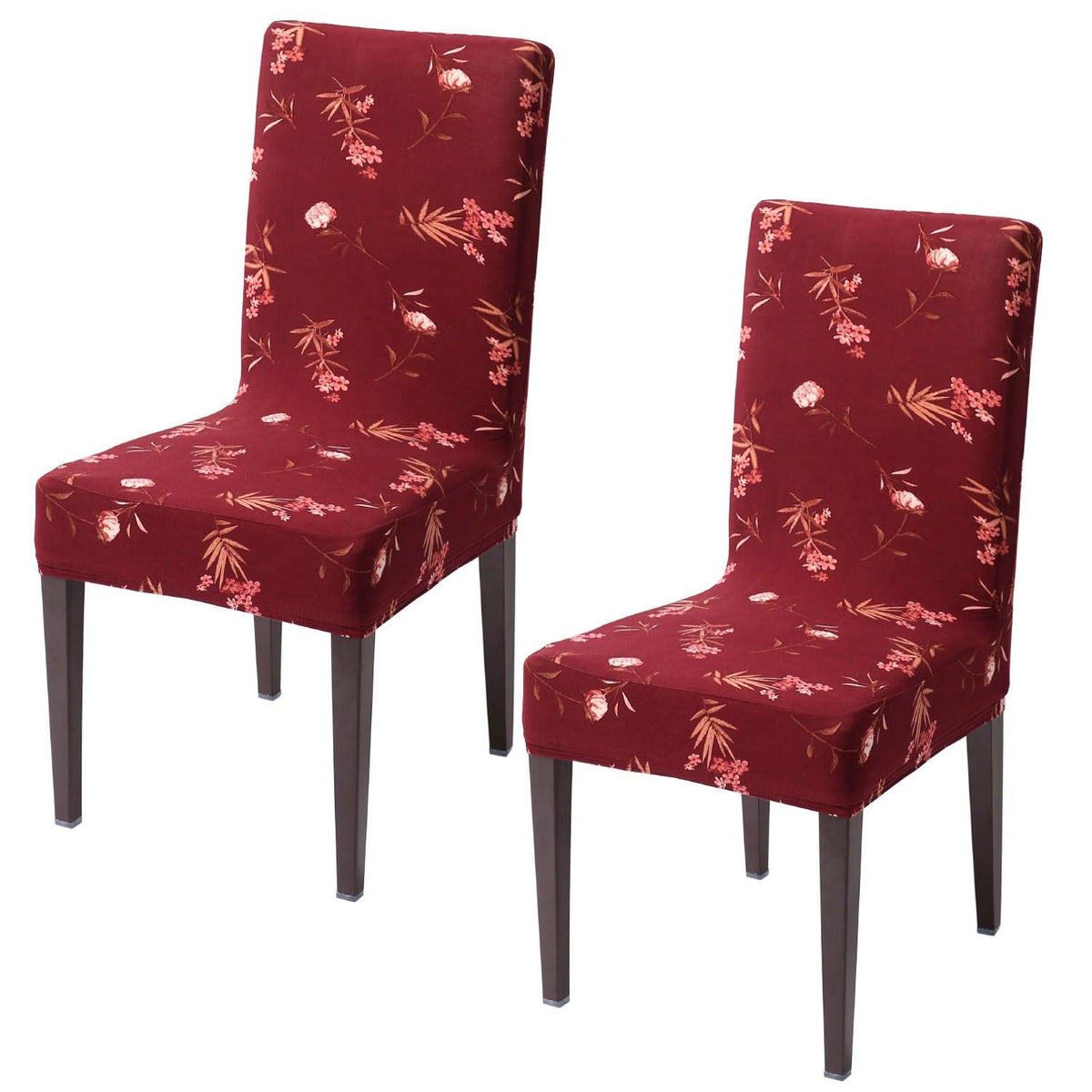 Wine Leaf elastic chair covers set of 2