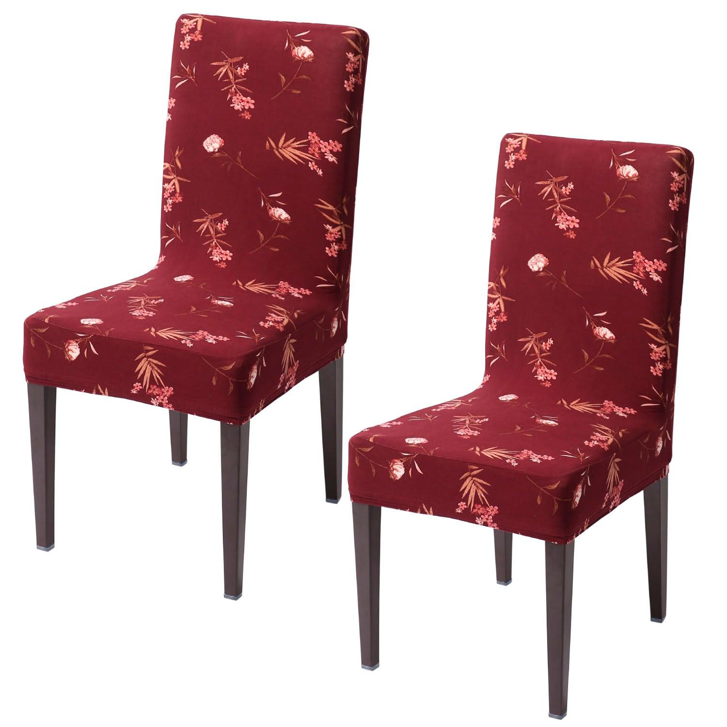 Wine Leaf elastic chair covers set of 2