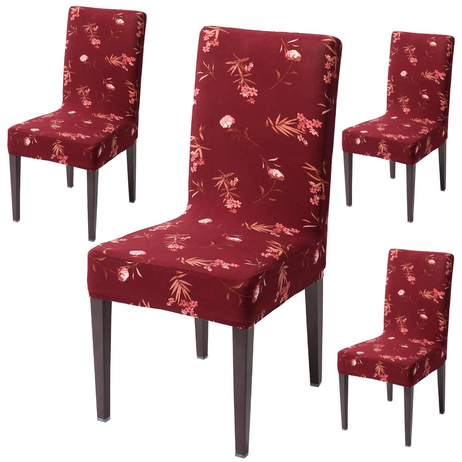 Wine Leaf dining chair covers set of 4