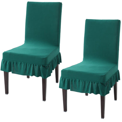 Elastic Stretchable Dining Chair Cover with Frill, Teal - HOKIPO | Har Ghar ka Humsafar