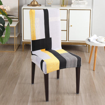 Yellow Geometric Abstract chair covers​ Set