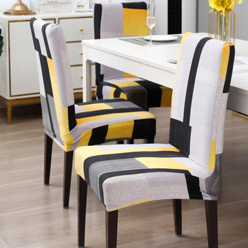 Yellow Geometric Abstract stylish chair cover