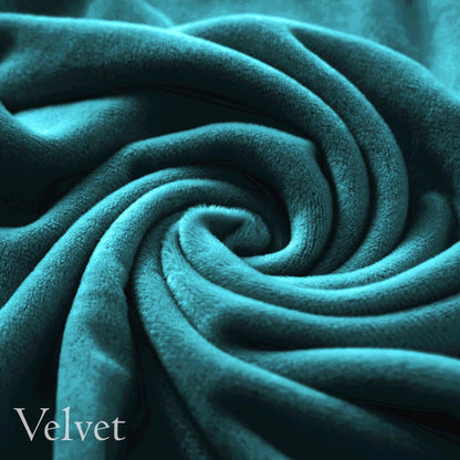 Elastic Stretchable Premium Velvet Dining Chair Cover, Turquoise - HOKIPO | Har Ghar ka Humsafar