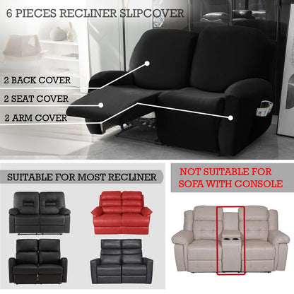 Elastic Stretchable Premium Velvet Recliner Cover, Black - HOKIPO | Har Ghar ka Humsafar