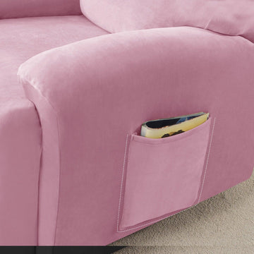 Best Pink Colour 1, 2, 3 seater elastic velvet recliner sofa cover with pockets
