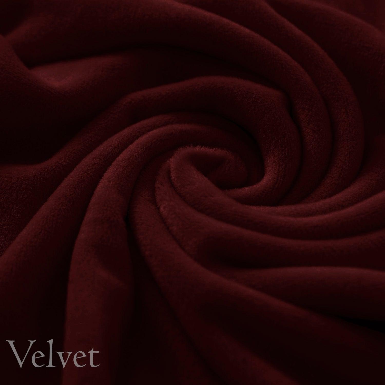 Elastic Stretchable Premium Velvet Sofa Cover, Burgundy - HOKIPO | Har Ghar ka Humsafar