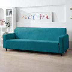 Elastic Stretchable Premium Velvet Sofa Cover, Turquoise - HOKIPO | Har Ghar ka Humsafar