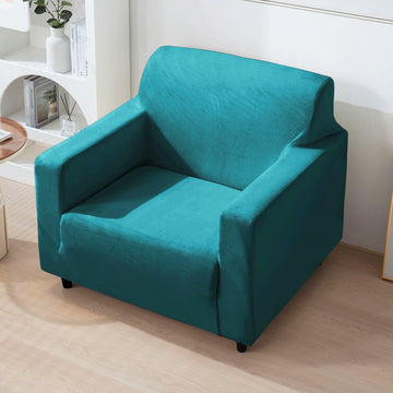 single seater Turquoise elastic velvet sofa cover​s