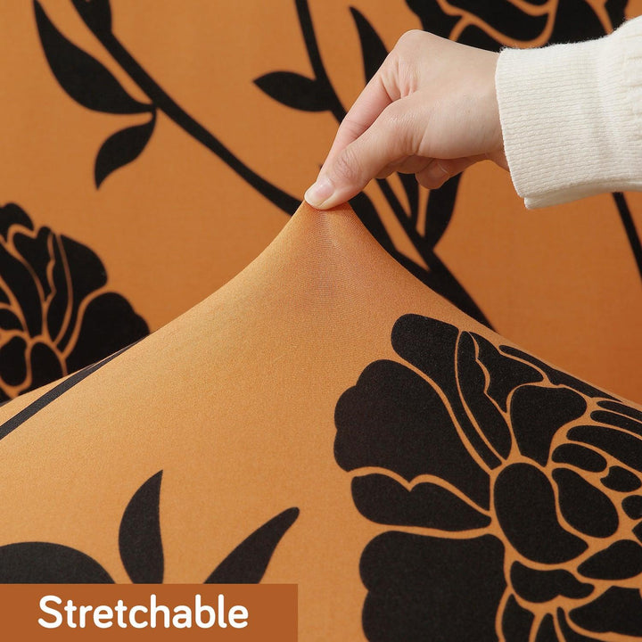 Stylish Stretchable Copper Brown Colour Floral Print polyester recliner cover
