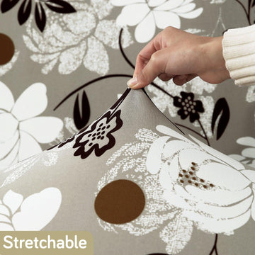 Modern Feather Brown colour Floral Print stretchable recliner cover
