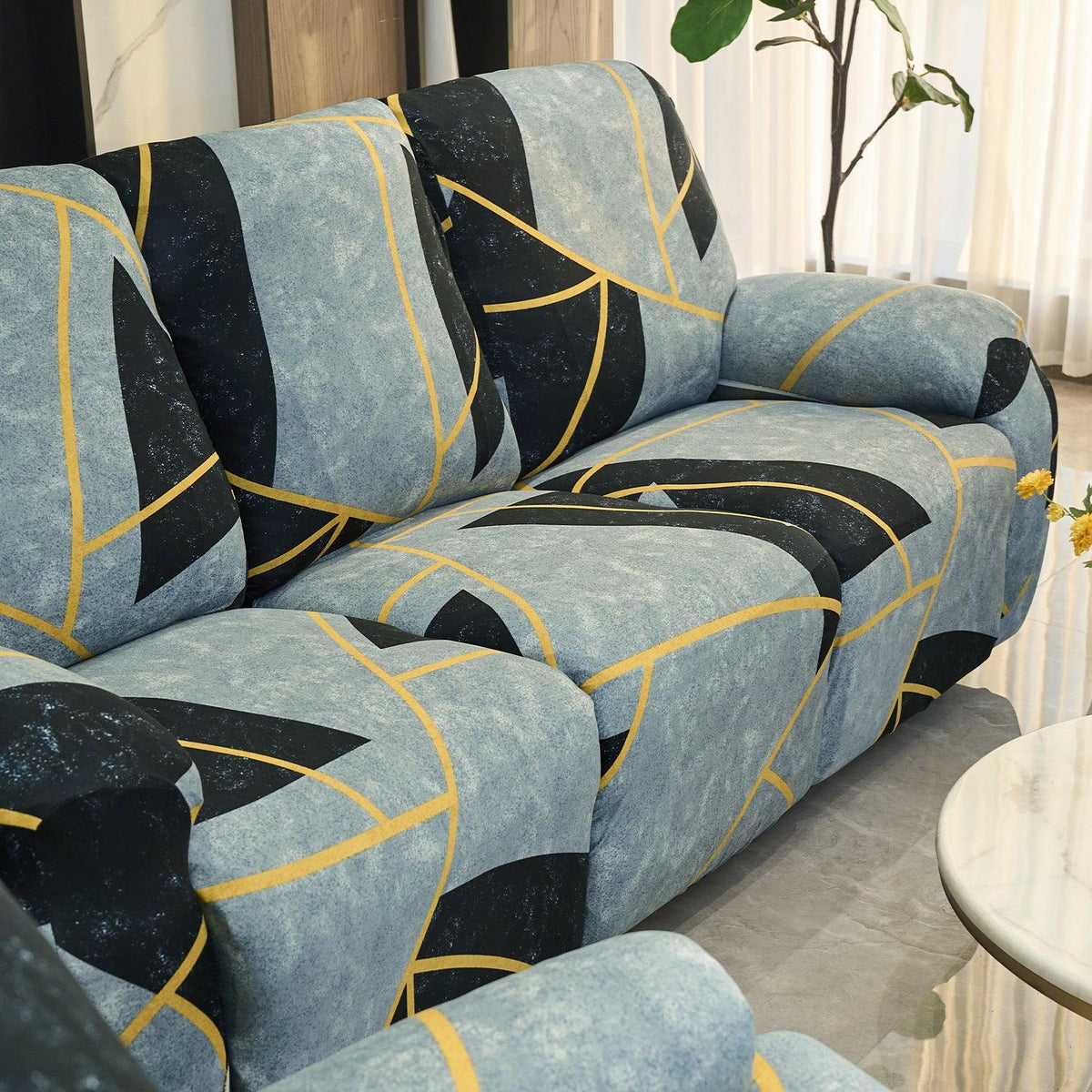 Modern Multicolor Abstract Geometry print elastic stretchable elastic recliner covers for 1, 2, 3 seater recliner sofas
