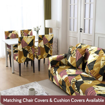 Buy Wine Abstract Geometry Fabric Matching elastic covers for chairs and sofas