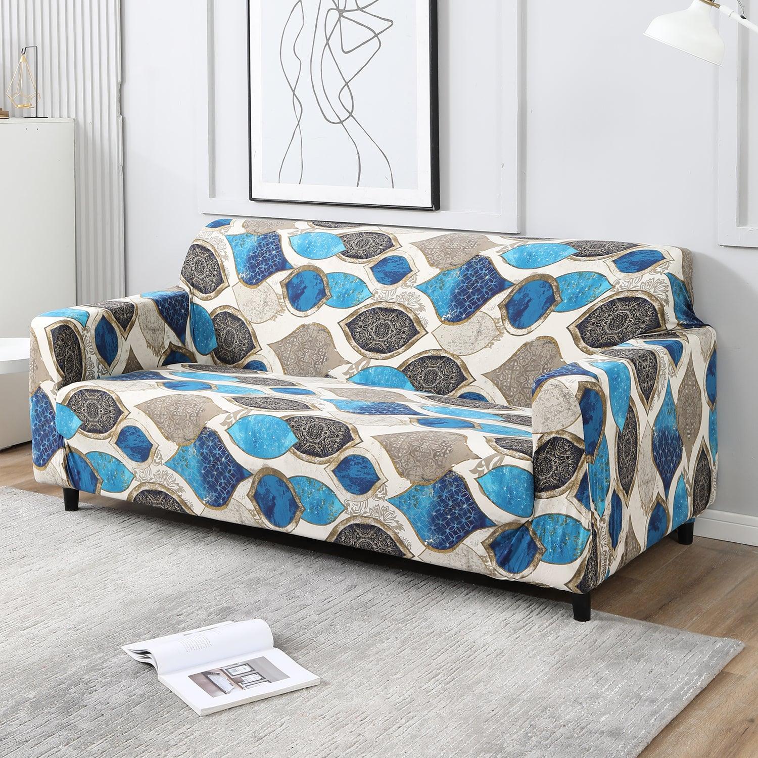 Elastic Stretchable Printed Sofa Cover, Egyptian Art - HOKIPO | Har Ghar ka Humsafar